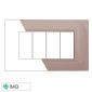 ETTROIT SPACE PLACCA PLASTICA QUADRATA 4P SABBIA - Mod. LN89409 - Compatibile con BTicino LIVING LIGHT / INTERNATIONAL
