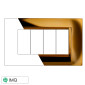 ETTROIT SPACE PLACCA PLASTICA QUADRATA 4P ORO LUCIDO - Mod. LN89412 - Compatibile con BTicino LIVING LIGHT / INTERNATIONAL
