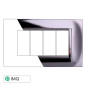 ETTROIT SPACE PLACCA PLASTICA QUADRATA 4P CROMATO LUCIDO - Mod. LN89413 - Compatibile con BTicino LIVING LIGHT / INTERNATIONAL