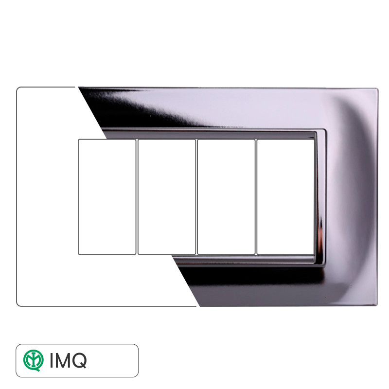 PLACCA QUADRATA 4P CROMATO LUCIDO - modello LN89413