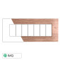 ETTROIT SPACE PLACCA PLASTICA QUADRATA 7P LEGNO SCURO - Mod. LN89705 - Compatibile con BTicino LIVING LIGHT / INTERNATIONAL