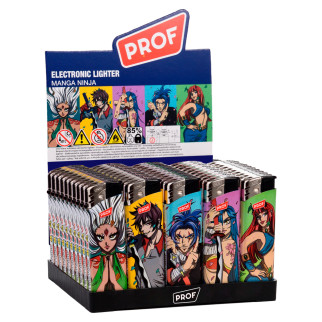 Accendini Maxi Elettronici Prof Fantasia Manga Ninja Box da 50