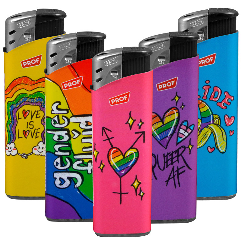 Accendini Maxi Elettronici Prof Fantasia LGBTQIA+ Serie da 5