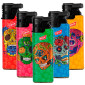 Prof Maxi Accendino Elettronico Grande con Fantasia Color Skull - Serie da 5 Accendini