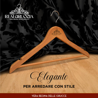 RealGruccia Grucce in Legno Naturale Colore Marrone Chiaro 22x45cm