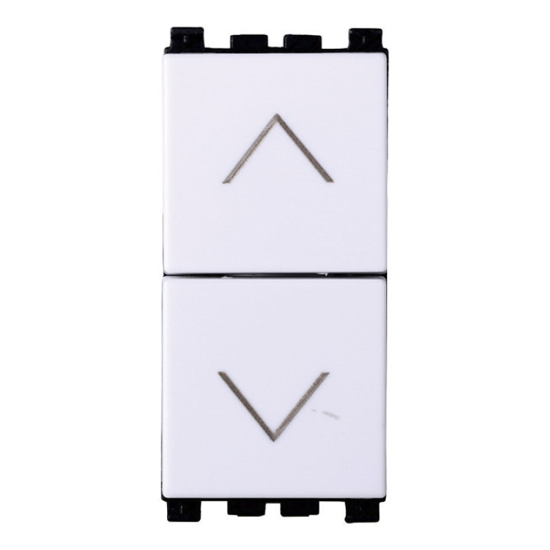 PULSANTE DOPPIO INTERBLOCCO SALISCENDI BIANCO - modello VA1204B