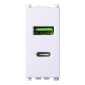 ETTROIT VENUS PRESA USB 2 IN 1 USB+TYPE-C 3.1AMH BIANCO - Mod. VA3002B - Compatibile con VIMAR ARKÉ