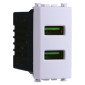 ETTROIT VENUS PRESA USB 2POSTI 2.1AMH BIANCO - Mod. VA2402B - Compatibile con VIMAR ARKÉ