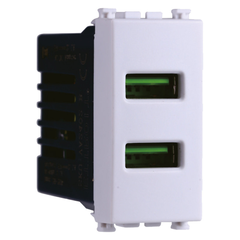 PRESA USB 2POSTI 2.1AMH BIANCO - modello VA2402B