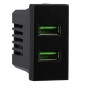 ETTROIT VENUS PRESA USB 2POSTI 2.1AMH NERO - Mod. VA2402 - Compatibile con Vimar ARKÉ