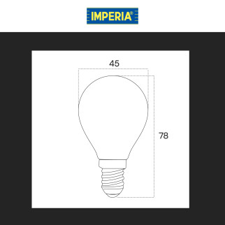 Imperia Lampadina LED E14 6W MiniGlobo P45 Filament in Vetro
