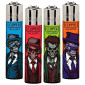 Clipper Large Accendino a Pietrina Grande Ricaricabile con Fantasia Zombie Gangsters - Serie da 4 Accendini