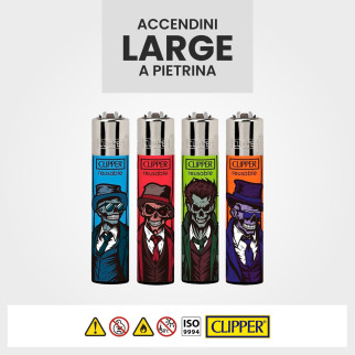 Clipper Large Accendino a Pietrina Zombie Gangsters 4 Accendini