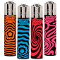 Clipper Large Accendino a Pietrina Grande Ricaricabile con Fantasia Groovy Ilusion - Serie da 4 Accendini