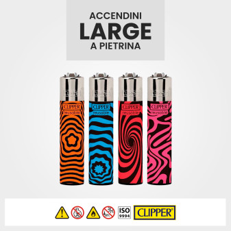 Clipper Large Accendino a Pietrina Groovy Ilusion 4 Accendini