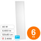 V-Tac Pro VT-6147 6 Pannelli LED Rettangolari 120x30 40W SMD Chip Samsung 2in1 a Superficie e Incasso - SKU 2166251 / 2166261