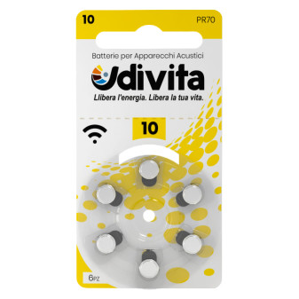 Udivita Batterie Protesi Acustiche Misura 10 Blister da 6
