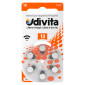 Udivita Batterie Per Protesi Acustiche Misura 13 Zinco Aria Tecnologia Phono Pulse - Blister da 6