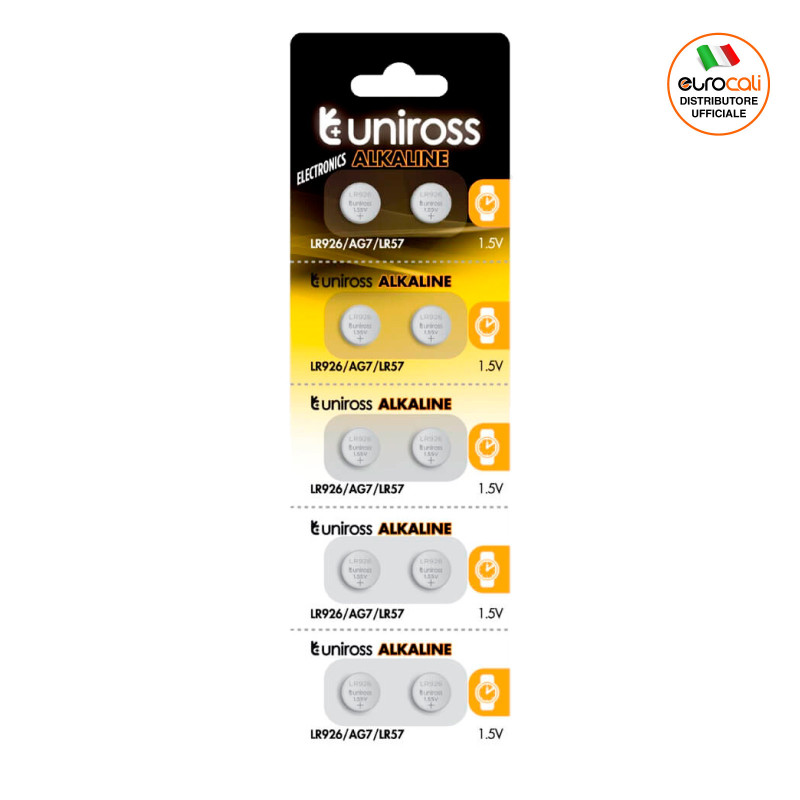 Uniross Alkaline Electronics Pile Alcaline a Bottone LR926 / AG7 1,5V