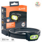 Uniross ProLite Torcia Frontale 350lm Ricaricabile con Cavo USB Fascia Regolabile Testa Inclinabile 45° - mod. ULSH06