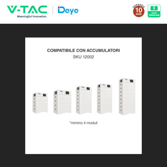 V-Tac Inverter Trifase Ibrido On-Grid / Off-Grid 20kW IP65 CEI 0-21