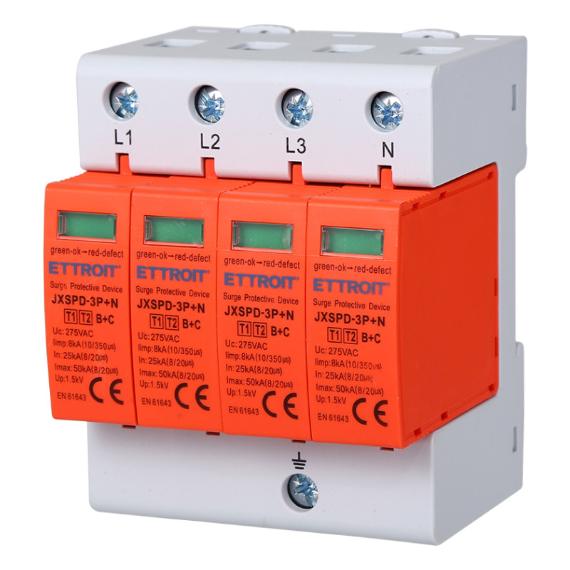 ETTROIT Scaricatore Di Sovratensione 3P+N 25KA-50KA T2 - Mod. JXSPD-3P+N
