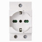 ETTROIT Presa Schuko + Bivalente 16A 220Vac MODULARE 2,5 Moduli DIN - Mod. JXDA-05