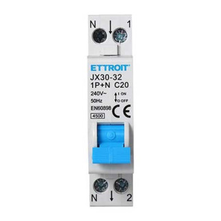 ETTROIT Interruttore Magnetotermico 1P+N 20A 220V 4.5KA - Mod. JX152040
