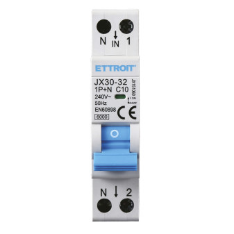 ETTROIT Interruttore Magnetotermico 1P+N 10A 220V 6KA - Mod. JX151060