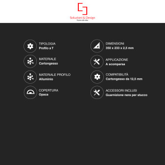 Profilo a T in Alluminio Integrato per Strisce LED SD