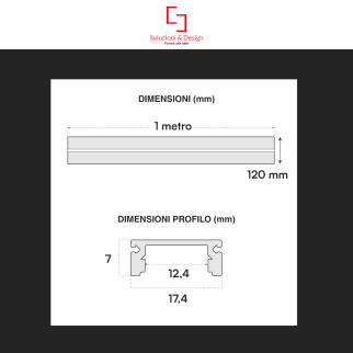 SD290/Slim 5 Profili in Alluminio Integrati da 1m per Strisce LED SD