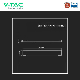 Tubo LED Prismatico 20W 60cm SMD Chip CREE V-Tac
