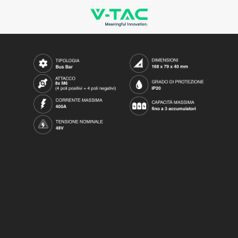 V-Tac VT-AOA1533-400ABR Bus Bar Scatola di Giunzione Batterie