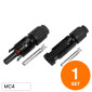 V-Tac Connettori Maschio + Femmina per Cavi MC4 Pannelli Solari Fotovoltaici - Set da 2 Connettori - SKU 114131