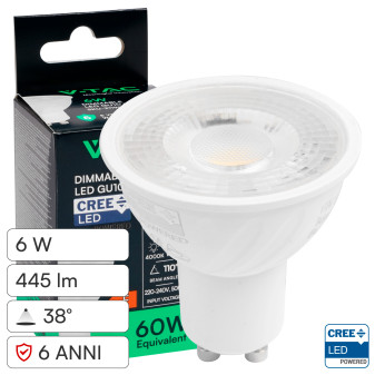 Faretto LED GU10 6W PAR16 SMD Dimmerabile Chip CREE V-Tac