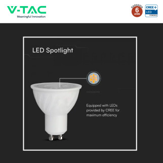 Faretto LED GU10 7,5W PAR16 SMD Chip CREE V-Tac