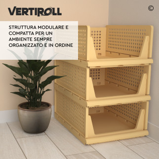 VertiRoll 4 Cassetti Impilabili Scorrevoli Salvaspazio Giallo