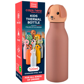 CapsHero Borraccia Termica Bambini Senza BPA 520ml Cane Dog Duke