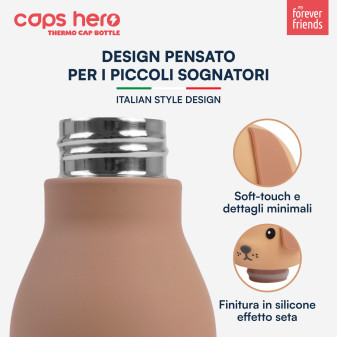 CapsHero Borraccia Termica Bambini Senza BPA 520ml Cane Dog Duke