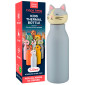 CapsHero Borraccia Termica per Bambini Acciaio Inox 18/8 Senza BPA 520ml Antiodore Caldo 12h Freddo 24h Fantasia Gatto Cat Cleo