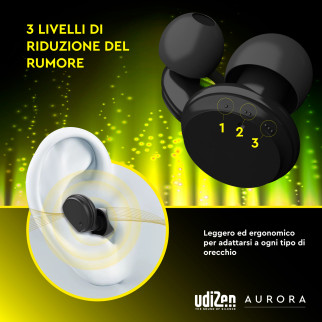 UdiZen Aurora Tappi per Orecchie Antirumore Regolabili -18dB ~ -27dB