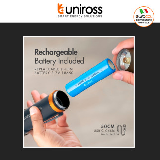 Uniross GX500 Torcia LED 10W Multifunzione Ricaricabile IPX4