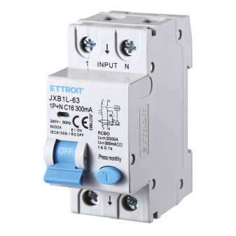 ETTROIT Magnetotermico Differenziale 1P+N 16A 300mA 220V-6KA - Mod. JX271663