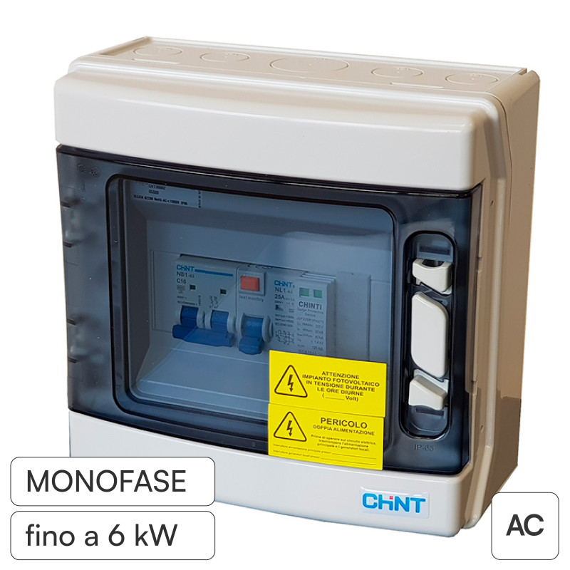 Quadro Elettrico Lato AC 230V IP65 Monofase 6kW Chint