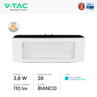 Lampada LED Uscita di Emergenza 3,8W SMD CREE IP40 V-Tac
