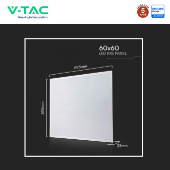 10 Pannelli LED Quadrati 40W SMD con Driver Philips V-Tac