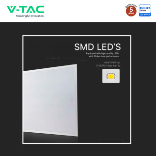 10 Pannelli LED Quadrati 40W SMD con Driver Philips V-Tac