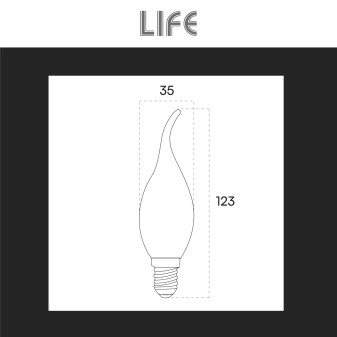 Lampadina LED E14 6,5W Candela Fiamma Filament in Vetro Bianco