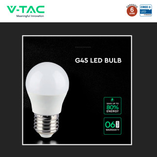 V-Tac VT-270 Lampadina LED E27 6,5W MiniGlobo G45 SMD Chip CREE
