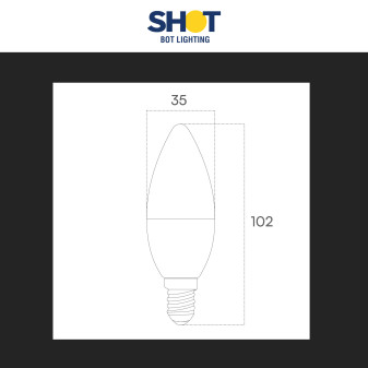 Bot Lighting Shot Lampadina LED E27 6,5W Candela C35 SMD